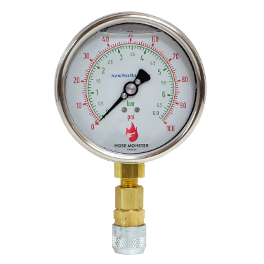 Rated to a 0.5% accuracy rate Hose Monster has 4-inch metric flow rate gauges available.