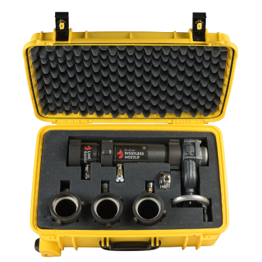 Get all of the pitotless nozzles from Hose Monster in one convenient yellow carrying case for ease of transport.