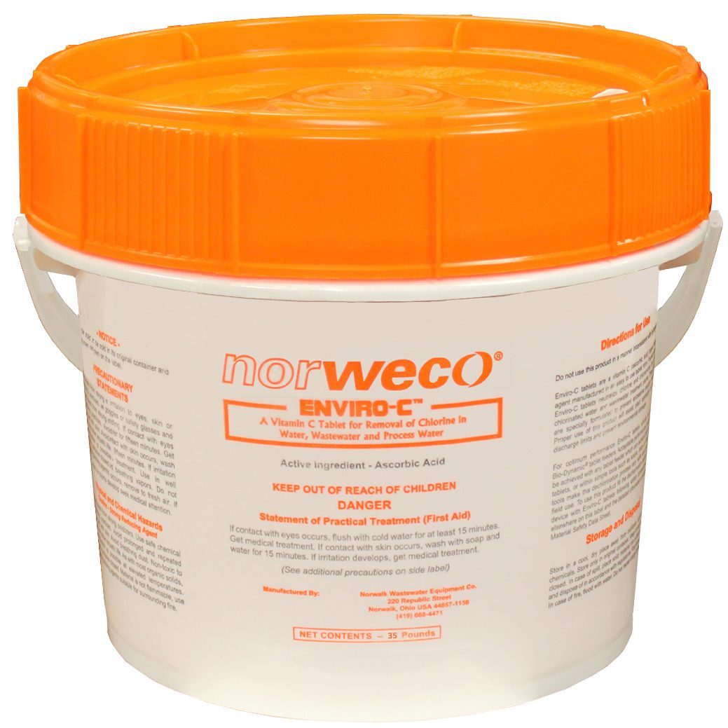 These NORWECO Enviro-C tablets help dechlorinate water in order to do proper water system and pressure testing.